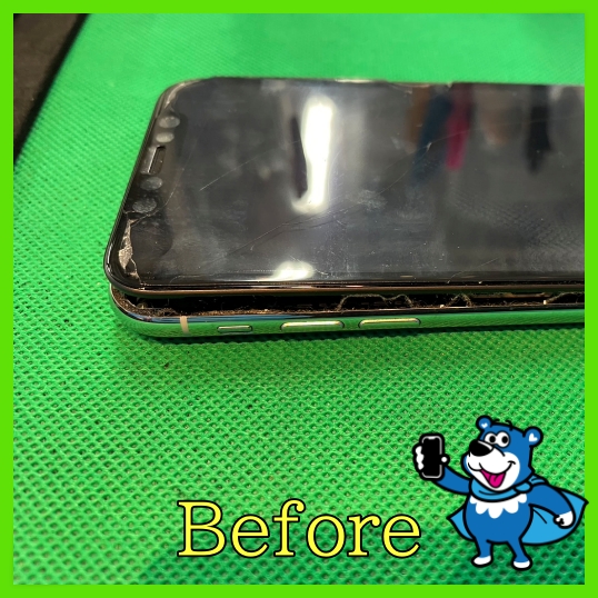 iPhoneXの修理前の状態